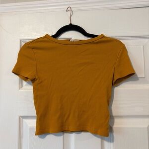 H&M Yellow Ribbed Crop Top